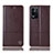 Funda de Cuero Cartera con Soporte Carcasa H11P para Oppo K9X 5G Marron