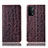 Funda de Cuero Cartera con Soporte Carcasa H16P para Oppo A74 5G Marron