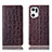 Funda de Cuero Cartera con Soporte Carcasa H16P para Oppo Find X5 Pro 5G Marron