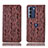 Funda de Cuero Cartera con Soporte Carcasa H17P para Motorola Moto Edge S30 5G Marron