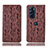 Funda de Cuero Cartera con Soporte Carcasa H17P para Motorola Moto Edge X30 5G Marron