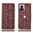 Funda de Cuero Cartera con Soporte Carcasa H17P para Motorola Moto Edge X30 Pro 5G Marron