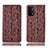 Funda de Cuero Cartera con Soporte Carcasa H17P para Oppo A74 5G Marron