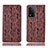 Funda de Cuero Cartera con Soporte Carcasa H17P para Oppo A93s 5G Marron