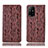 Funda de Cuero Cartera con Soporte Carcasa H17P para Oppo A95 5G Marron