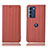 Funda de Cuero Cartera con Soporte Carcasa H18P para Motorola Moto Edge S30 5G Marron