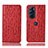 Funda de Cuero Cartera con Soporte Carcasa H18P para Motorola Moto Edge X30 5G Rojo