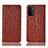 Funda de Cuero Cartera con Soporte Carcasa H18P para OnePlus Nord N200 5G Marron