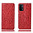 Funda de Cuero Cartera con Soporte Carcasa H18P para Oppo A74 5G Rojo