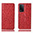 Funda de Cuero Cartera con Soporte Carcasa H18P para Oppo A93s 5G Rojo