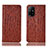 Funda de Cuero Cartera con Soporte Carcasa H18P para Oppo F19 Pro+ Plus 5G Marron