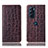 Funda de Cuero Cartera con Soporte Carcasa H19P para Motorola Moto Edge X30 5G Marron