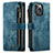 Funda de Cuero Cartera con Soporte Carcasa H27 para Apple iPhone 14 Pro Max Azul