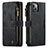 Funda de Cuero Cartera con Soporte Carcasa H28 para Apple iPhone 13 Negro