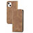 Funda de Cuero Cartera con Soporte Carcasa H30 para Apple iPhone 15 Marron