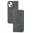 Funda de Cuero Cartera con Soporte Carcasa H30 para Apple iPhone 15 Plus Gris Oscuro