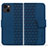 Funda de Cuero Cartera con Soporte Carcasa HF1 para Apple iPhone 14 Plus Azul