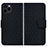 Funda de Cuero Cartera con Soporte Carcasa HF1 para Apple iPhone 15 Pro Max Negro