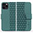 Funda de Cuero Cartera con Soporte Carcasa HF1 para Apple iPhone 15 Pro Max Verde
