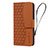 Funda de Cuero Cartera con Soporte Carcasa HF2 para Apple iPhone 14 Pro Max Marron