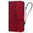 Funda de Cuero Cartera con Soporte Carcasa HF2 para Apple iPhone 14 Pro Rojo