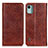 Funda de Cuero Cartera con Soporte Carcasa K01Z para Nokia C12 Marron