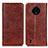 Funda de Cuero Cartera con Soporte Carcasa K01Z para Nokia C200 Marron