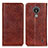 Funda de Cuero Cartera con Soporte Carcasa K01Z para Nokia C21 Marron