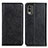 Funda de Cuero Cartera con Soporte Carcasa K01Z para Nokia C32 Negro