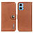 Funda de Cuero Cartera con Soporte Carcasa K02Z para Motorola Moto E22 Marron