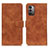 Funda de Cuero Cartera con Soporte Carcasa K03Z para Nokia G21 Marron