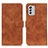 Funda de Cuero Cartera con Soporte Carcasa K03Z para Nokia G60 5G Marron