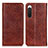 Funda de Cuero Cartera con Soporte Carcasa K03Z para Sony Xperia 10 IV SO-52C Marron