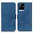 Funda de Cuero Cartera con Soporte Carcasa K03Z para Vivo iQOO Z6x Azul