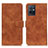 Funda de Cuero Cartera con Soporte Carcasa K03Z para Vivo T1 5G India Marron