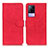 Funda de Cuero Cartera con Soporte Carcasa K03Z para Vivo V21e 4G Rojo