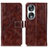 Funda de Cuero Cartera con Soporte Carcasa K04Z para Huawei Honor 90 5G Marron