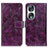 Funda de Cuero Cartera con Soporte Carcasa K04Z para Huawei Honor 90 5G Morado