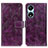 Funda de Cuero Cartera con Soporte Carcasa K04Z para Huawei Honor X5 Plus Morado