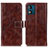 Funda de Cuero Cartera con Soporte Carcasa K04Z para Motorola Moto E13 Marron