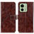 Funda de Cuero Cartera con Soporte Carcasa K04Z para Motorola Moto Edge (2023) 5G Marron