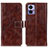 Funda de Cuero Cartera con Soporte Carcasa K04Z para Motorola Moto Edge 30 Lite 5G Marron