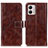 Funda de Cuero Cartera con Soporte Carcasa K04Z para Motorola Moto G53 5G Marron