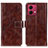 Funda de Cuero Cartera con Soporte Carcasa K04Z para Motorola Moto G84 5G Marron