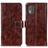 Funda de Cuero Cartera con Soporte Carcasa K04Z para Nokia C02 Marron