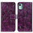 Funda de Cuero Cartera con Soporte Carcasa K04Z para Nokia C12 Morado