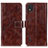 Funda de Cuero Cartera con Soporte Carcasa K04Z para Nokia C2 2nd Edition Marron