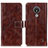 Funda de Cuero Cartera con Soporte Carcasa K04Z para Nokia C21 Marron