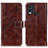 Funda de Cuero Cartera con Soporte Carcasa K04Z para Nokia C22 Marron