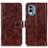 Funda de Cuero Cartera con Soporte Carcasa K04Z para Nokia X30 5G Marron